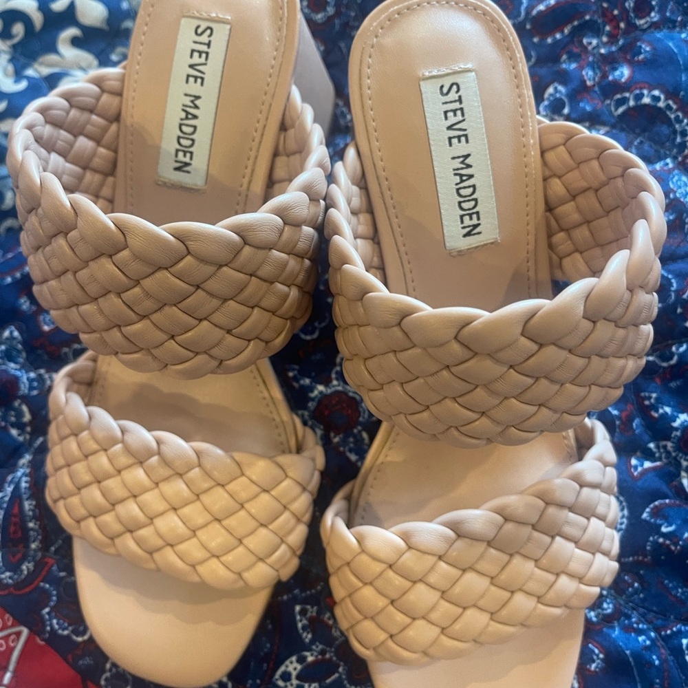 Steve Madden Women's Braided Cream Sandals